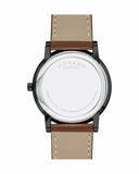 Movado Men's Museum Classic Black Stainless Steel Quartz Black Dial Black Case Brown leather Band Watch