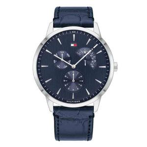 Tommy Hilfiger Men’s Quartz Leather Strap Blue Dial 44mm Watch 1710387