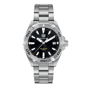 TagHeuer Aquaracer Men’s Quartz Swiss Made Silver Stainless Steel Black Dial 41mm Watch WBD1110.BA0928