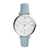 Fossil Women’s Quartz Light Blue Leather Strap White Dial 36mm Watch ES3821