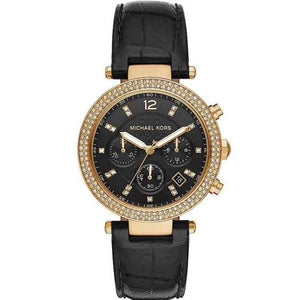 Michael Kors Women’s Quartz Leather Strap Black Dial 39mm Watch MK6984