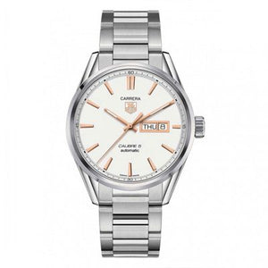 TagHeuer Carrera Men’s Automatic Swiss Made Silver Stainless Steel White Dial 41mm Watch WAR201D.BA0723