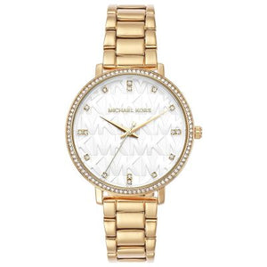 Michael Kors Women’s Quartz Gold Stainless Steel White Dial 38mm Watch MK4666