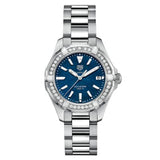 TagHeuer Aquaracer Women’s Quartz Swiss Made Silver Stainless Steel Blue Dial 35mm Watch WAY131N.BA0748