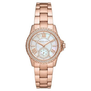 Michael Kors Women’s Quartz Rose Gold Stainless Steel Mother Of Pearl Dial 33mm Watch MK7364