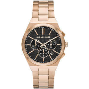 Michael Kors Men’s Quartz Rose Gold Stainless Steel Black Dial 41mm Watch MK9119