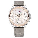 Tommy Hilfiger Women’s Quartz Grey Leather Strap Silver Dial 39mm Watch 1781980