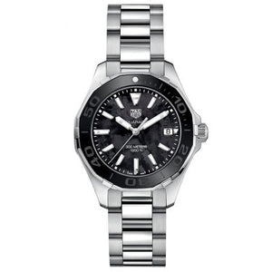 TagHeuer Aquaracer Women’s Quartz Swiss Made Silver Stainless Steel Black Mother Of Pearl Dial 35mm Watch WAY131K.BA0748