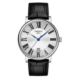 TISSOT Men’s Quartz Swiss Made Black Leather Strap Silver Dial 40mm Watch T122.410.16.033.00