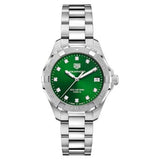 TagHeuer Aquaracer Women’s Quartz Swiss Made Silver Stainless Steel Green Dial 32mm Watch WBD1316.BA0740