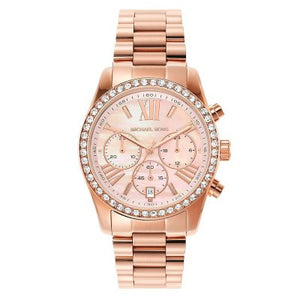 Michael Kors Women’s Quartz Rose Gold Stainless Steel Pink Mother Of Pearl Dial 38mm Watch MK7242