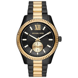 Michael Kors Unisex Quartz Two-tone Stainless Steel Black Dial 45mm Watch MK8948