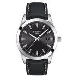 TISSOT Men’s Swiss Made Quartz Black Leather Strap Black Dial 40mm Watch T127.410.16.051.00