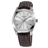 TISSOT Men’s Swiss Made Quartz Brown Leather Strap Silver Dial 40mm Watch T127.410.16.031.01