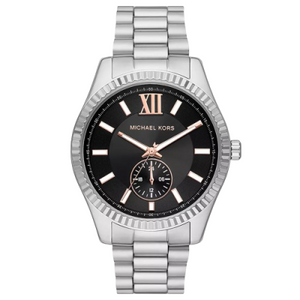 Michael Kors Men’s Quartz Silver Stainless Steel Black Dial 45mm Watch MK8946