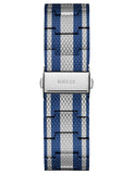 GUESS Gents Silver Watch With Two Tone Mesh Bracelet.