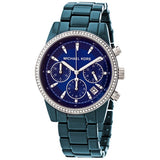 Michael Kors Womens Quartz Blue Stainless Steel Blue Dial 37mm Watch - Mk6722