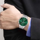 Hugo Boss Men’s Quartz Silver Stainless Steel Green Dial 42mm Watch 1513975