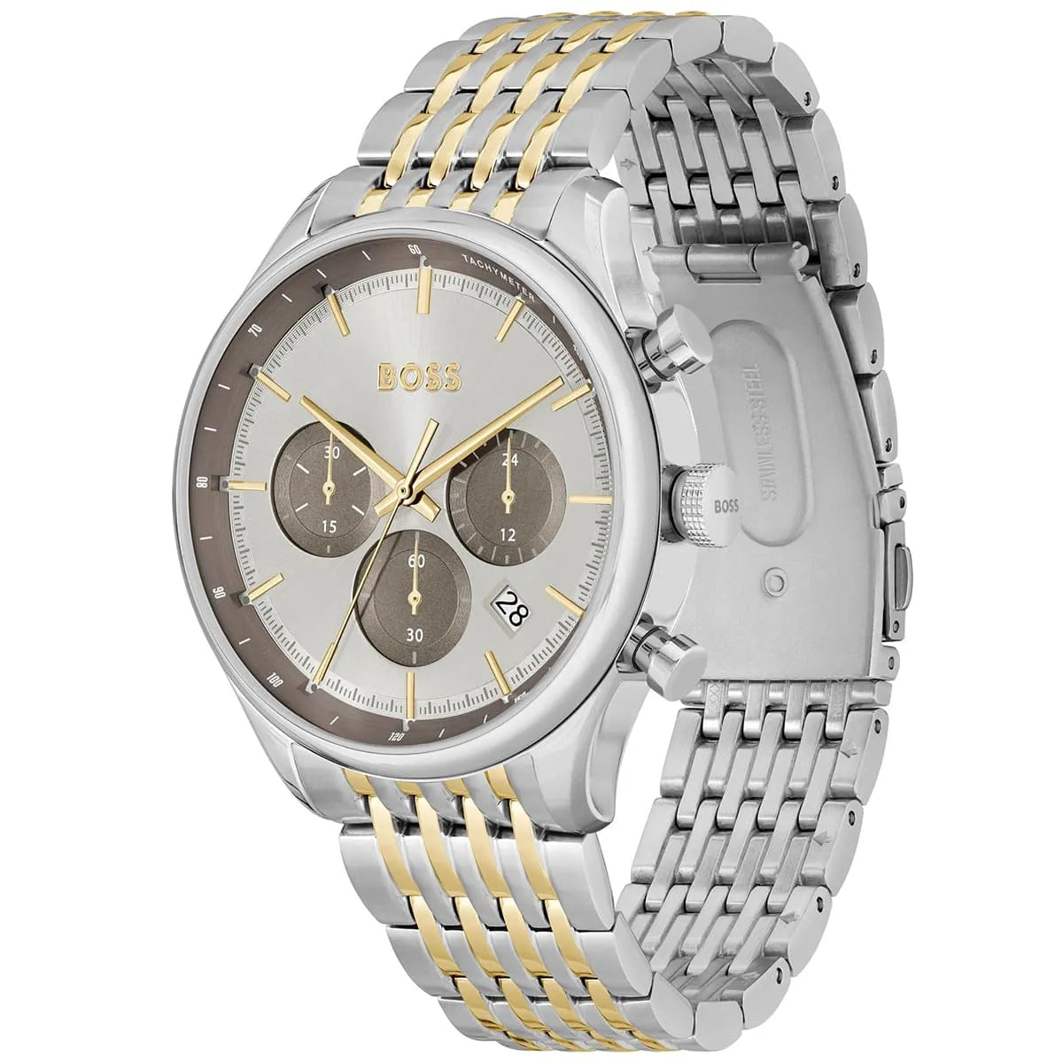 Hugo Boss Silver Two Tone Silver Dail Watch For Men 1514053