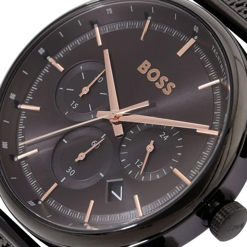 Hugo Boss Men's Chronograph Round Stainless Steel Wrist Watch 45 mm 1514065