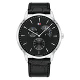 Tommy Hilfiger Men’s Quartz Leather Strap Black Dial 44mm Watch 1710391