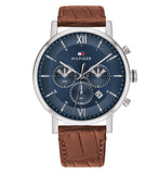 Tommy Hilfiger Men’s Quartz Leather Strap Blue Dial 44mm Watch 1710393