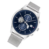 Tommy Hilfiger Men's Quartz Silver Stainless Steel Blue Dial 44mm Watch 1710504