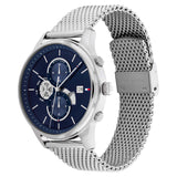 Tommy Hilfiger Men's Quartz Silver Stainless Steel Blue Dial 44mm Watch 1710504