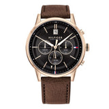 Tommy Hilfiger Men’s Quartz Leather Strap Black Dial 44mm Watch 1791631