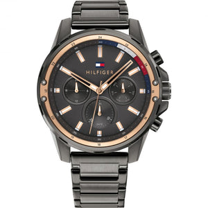 Tommy Hilfiger Men's Quartz Stainless Steel Grey Dial 45mm Watch 1791790