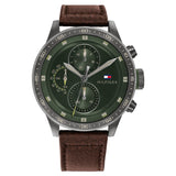 Tommy Hilfiger Men's Quartz Leather Strap Green Dial 46mm Watch 1791809