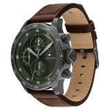 Tommy Hilfiger Men's Quartz Leather Strap Green Dial 46mm Watch 1791809