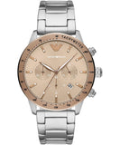 Emporio Armani Quartz Stainless Steel Beige Dial 43mm Watch for Men - Ar11352