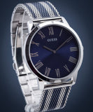 GUESS Gents Silver Watch With Two Tone Mesh Bracelet.