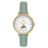 Fossil Women’s Quartz Green Leather Strap Mother OF Pearl Dial 36mm Watch ES5168