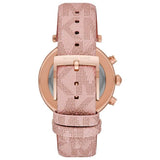 Michael Kors Women’s Quartz Pink Leather Strap White Dial 39mm Watch MK6935