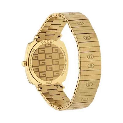 Gucci Men’s Swiss Made Quartz Gold Stainless Steel White Dial 38mm Watch YA157409