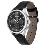 Hugo Boss Men’s Quartz Black Leather Strap Black Dial 45mm Watch 1514049