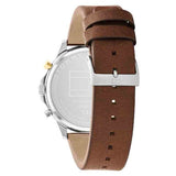 Tommy Hilfiger Men’s Quartz Brown Leather Strap Blue Dial 44mm Watch 1710496