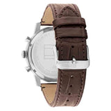 Tommy Hilfiger Men’s Quartz Brown Leather Strap Silver Dial 44mm Watch 1791884