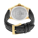 Gucci Unisex Swiss Made Quartz Black Leather Strap Black Dial 38mm Watch YA1264034A