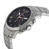 Fossil Men’s Chronograph Silver Stainless Steel Black Dial 44mm Watch FS4994