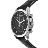 TISSOT Men’s Quartz Swiss Made Black Leather Strap Black Dial 42mm Watch T063.617.16.057.00