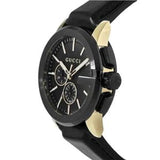 Gucci Men’s Swiss Made Quartz Leather Strap Black Dial 44mm Watch YA101203