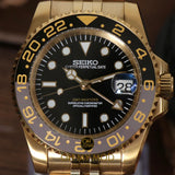 Seiko Mod GMT Master II Gold “Bruce Wayne"