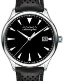 Movado Heritage Black DialBlack Leather Strap Men's Watch 3650004