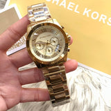 Michael Kors UniSex Quartz Chronograph Stainless Steel Gold Dial 40mm Watch MK6366