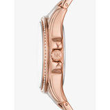 Michael Kors Pilot Pave Rose Gold Stainless Steel Rose Gold Dial Quartz Watch for Ladies - MK-7367