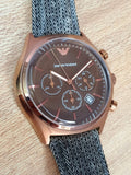 Emporio Armani Men’s Chronograph Quartz Leather Strap Brown Dial 43mm Watch AR1976