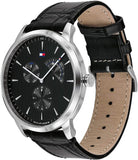 Tommy Hilfiger Men’s Quartz Leather Strap Black Dial 44mm Watch 1710391